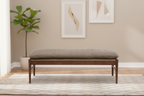 Linen-Textured Bench - Solid Wood Frame