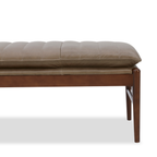 Linen-Textured Bench - Solid Wood Frame