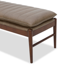 Linen-Textured Bench - Solid Wood Frame