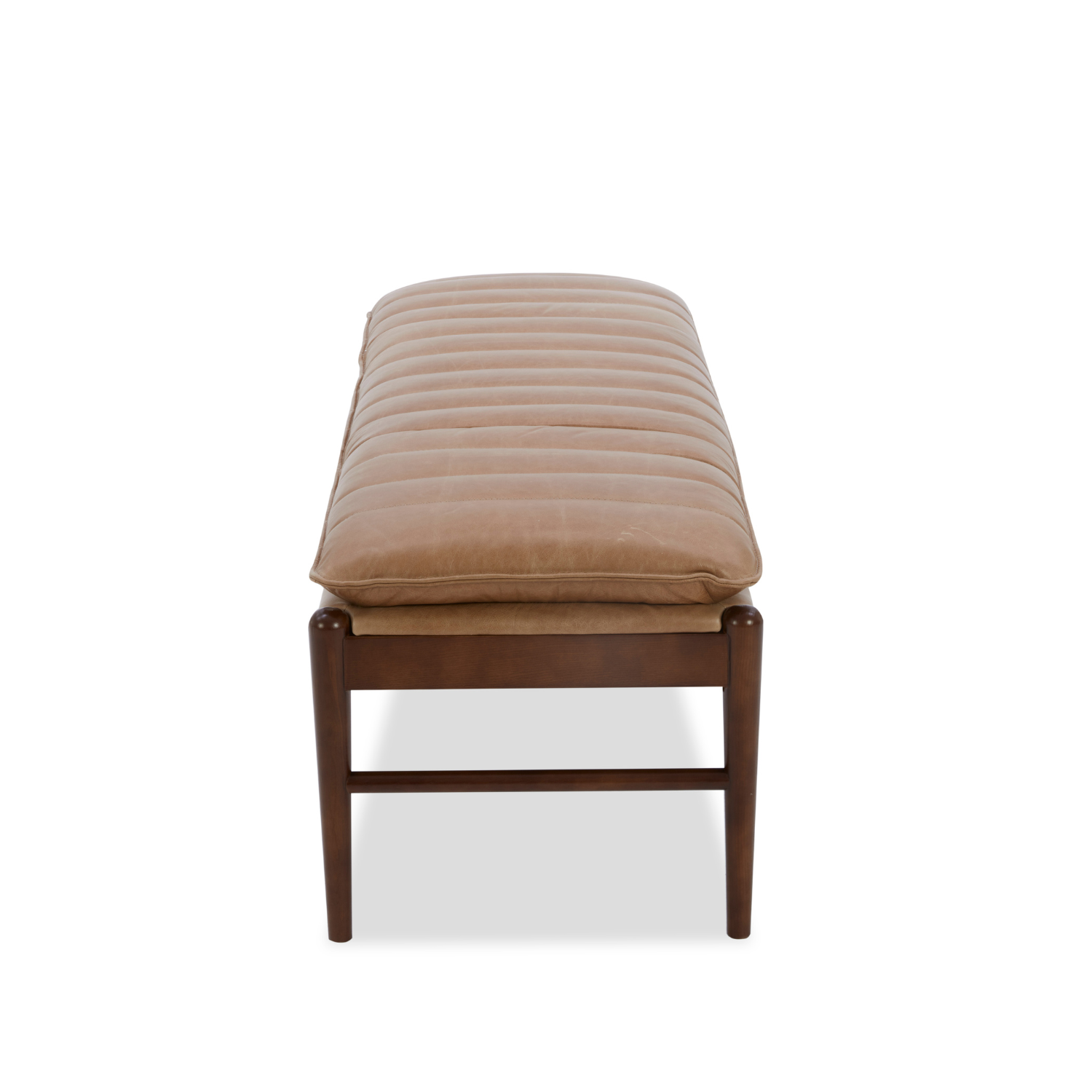 Tufted Top-Grain Leather Storage Bench in Mink - Lift-Top, Solid Wood Frame