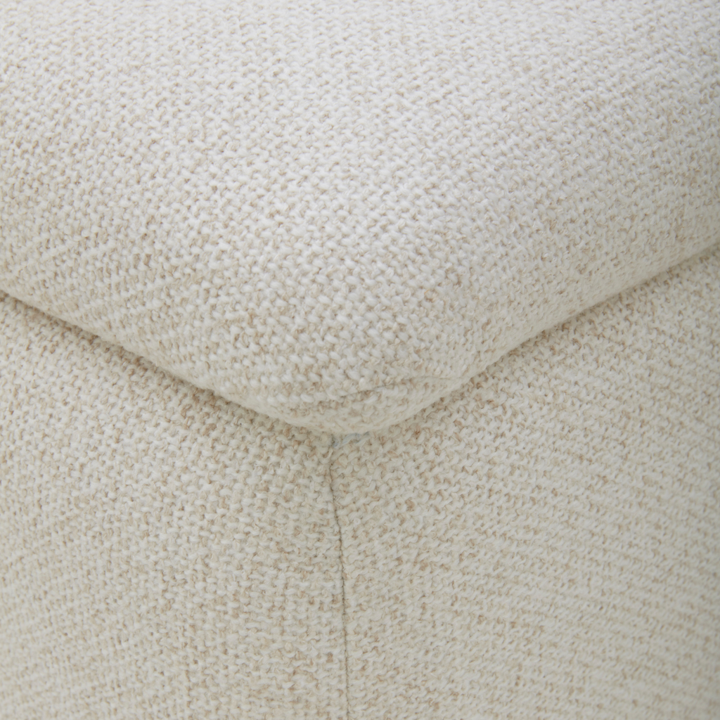Channel-Tufted Storage Bench in Linen Weave Polyester - Soft-Close Hydraulic Lid