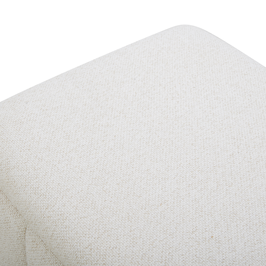 Channel-Tufted Storage Bench in Linen Weave Polyester - Soft-Close Hydraulic Lid