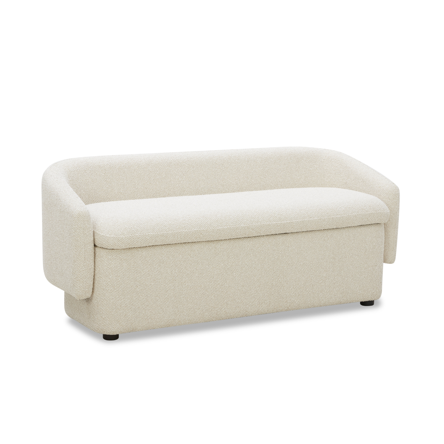 Upholstered Storage Bench in Linen Polyester - Removable Lid, Hidden Storage