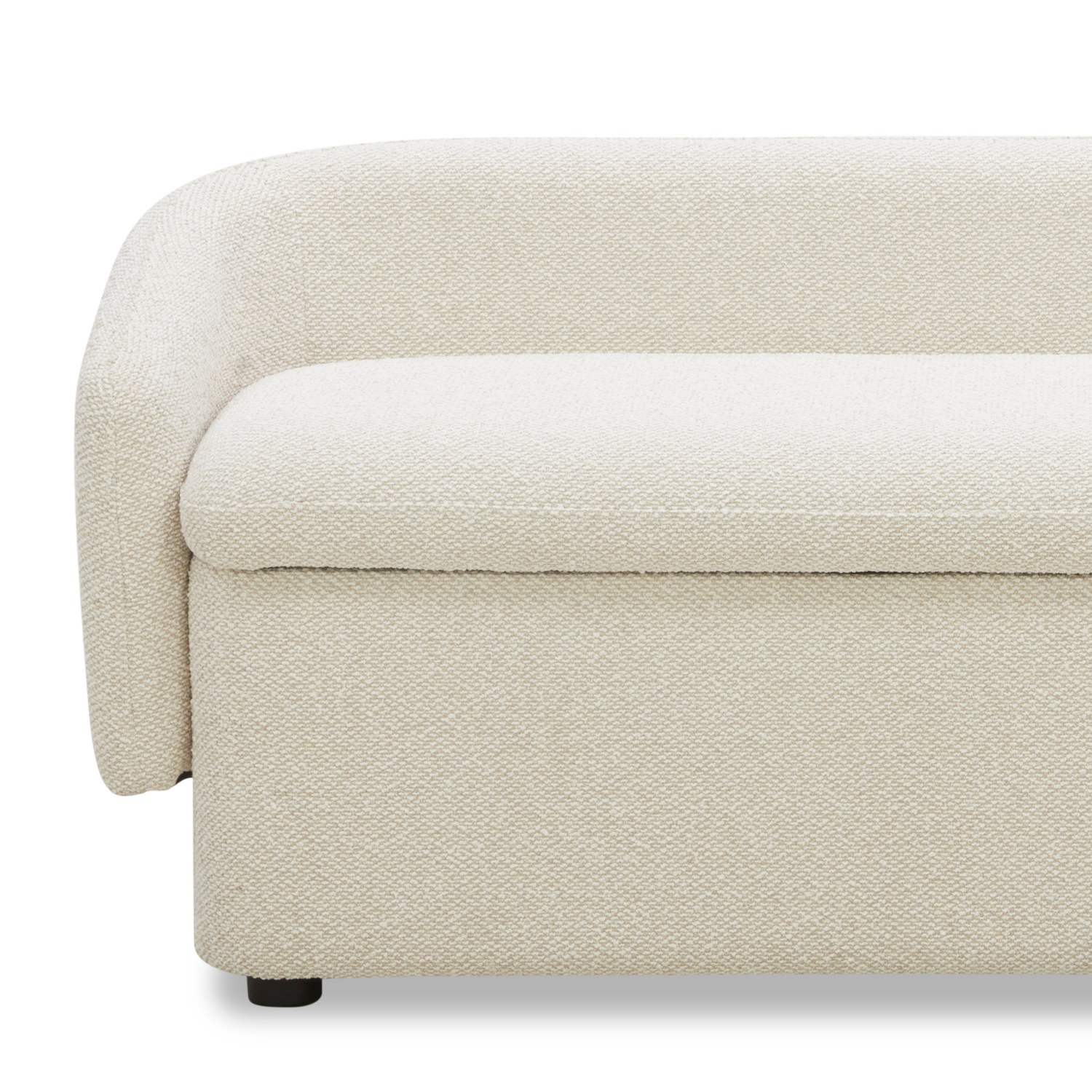 Upholstered Storage Bench in Linen Polyester - Removable Lid, Hidden Storage