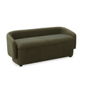 Upholstered Storage Bench in Forest Green Matte Velvet - Removable Lid, Wood Frame