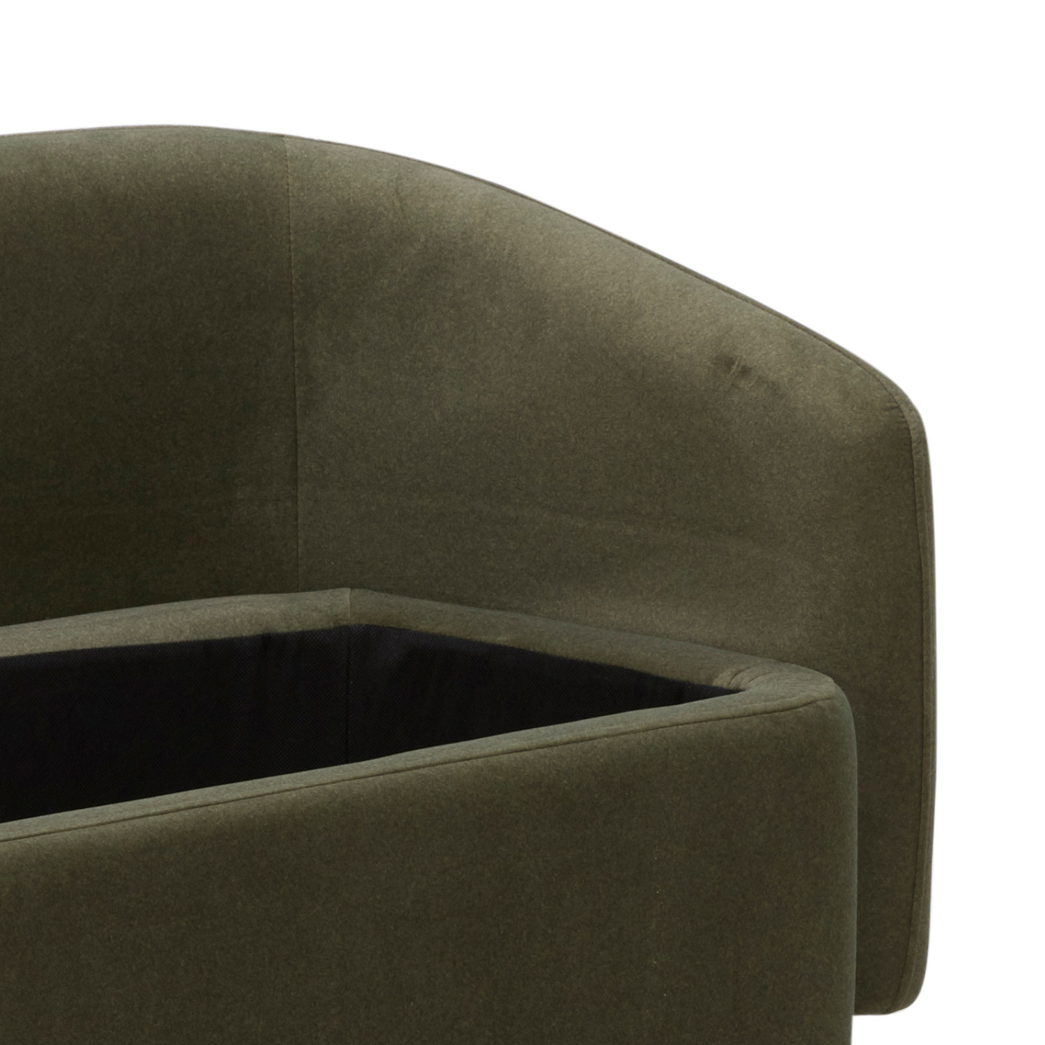 Upholstered Storage Bench in Forest Green Matte Velvet - Removable Lid, Wood Frame