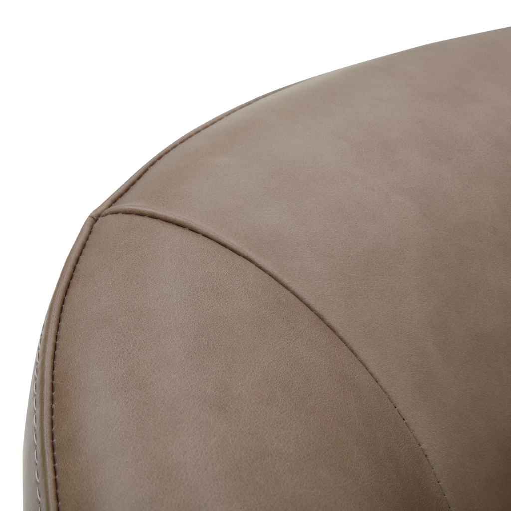 Accent Lounge Chair in Pewter Top-Grain Leather - Wood Base
