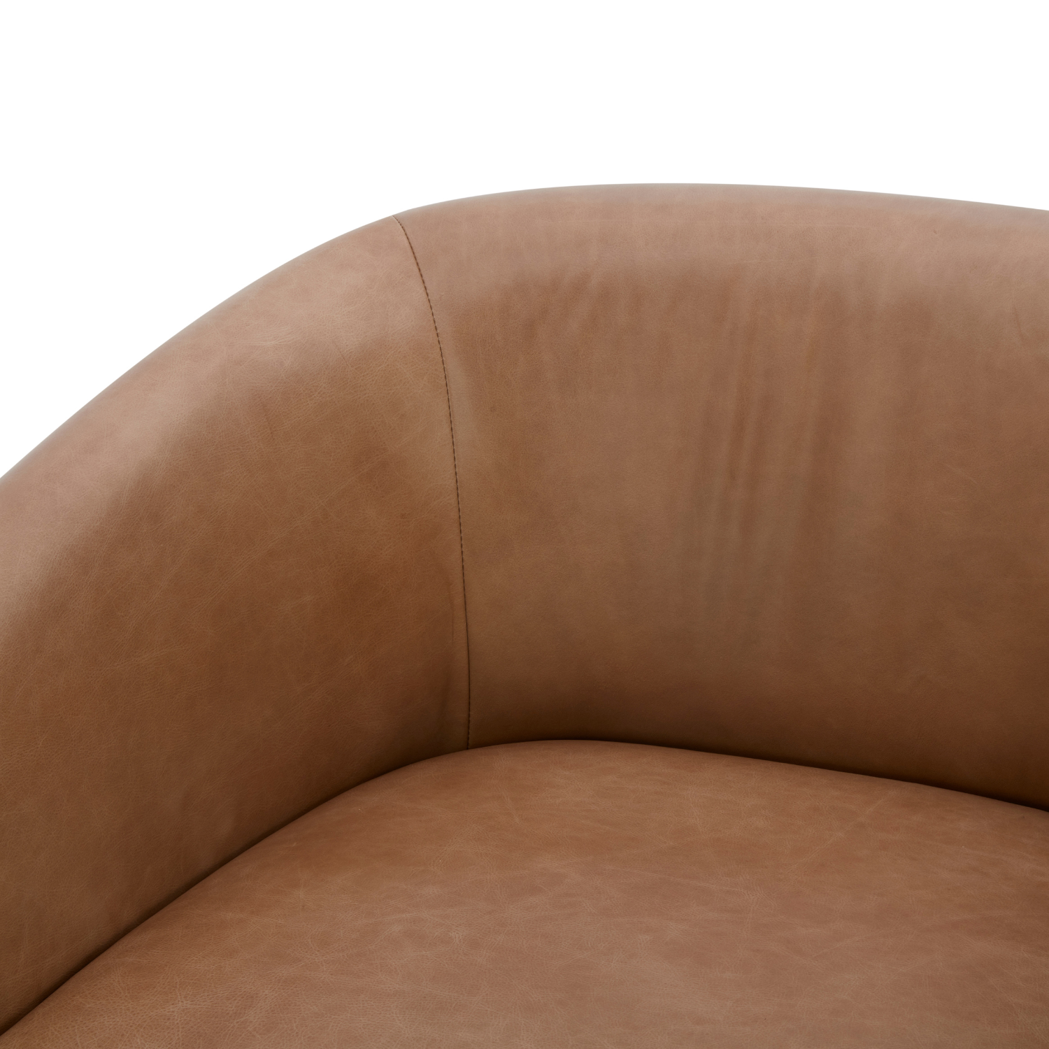 Accent Lounge Chair in Taupe Top-Grain Leather - Wood Base