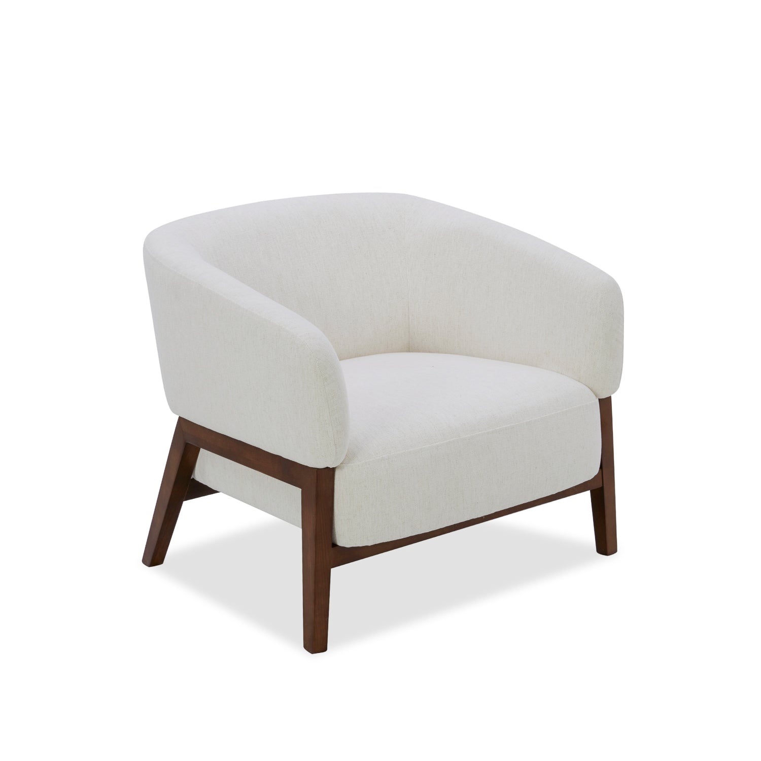 Accent Lounge Chair in Snow Performance Fabric - Wood Base