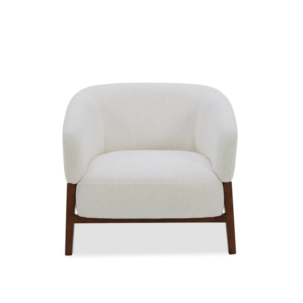 Accent Lounge Chair in Snow Performance Fabric - Wood Base