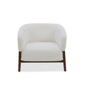 Accent Lounge Chair in Snow Performance Fabric - Wood Base