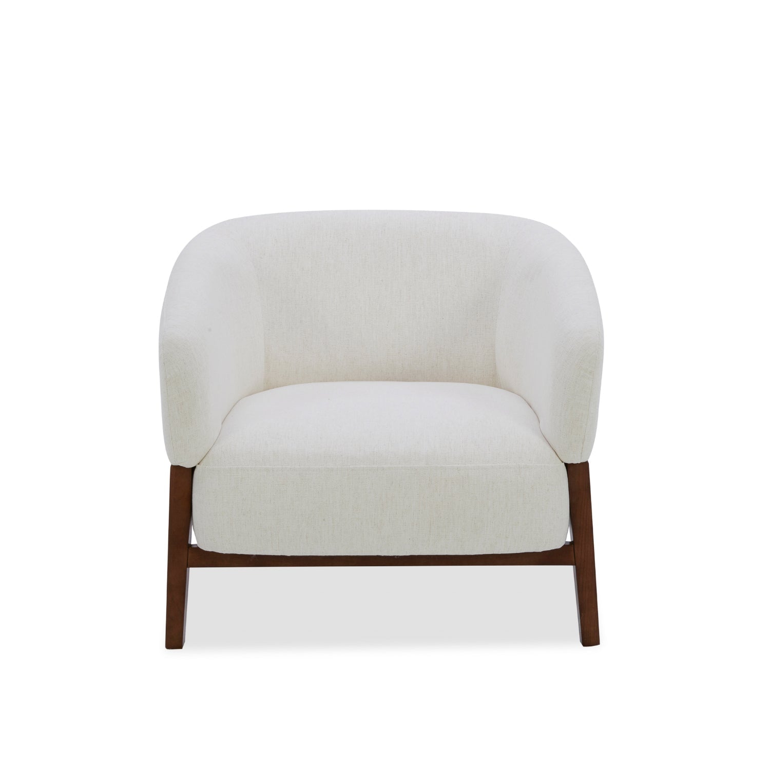 Accent Lounge Chair in Snow Performance Fabric - Wood Base