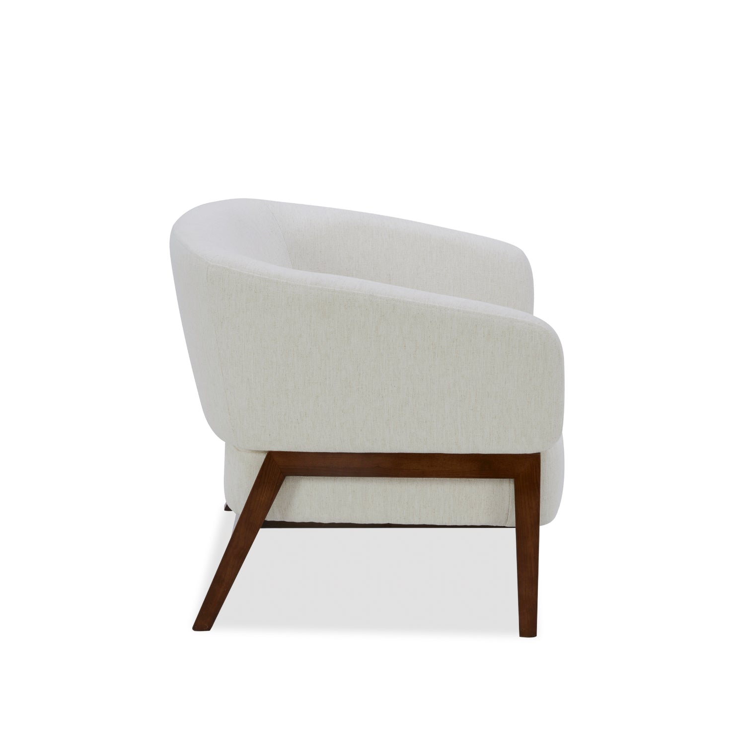 Accent Lounge Chair in Snow Performance Fabric - Wood Base
