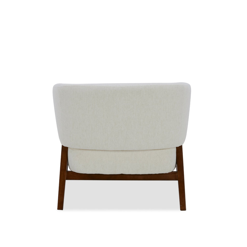 Accent Lounge Chair in Snow Performance Fabric - Wood Base