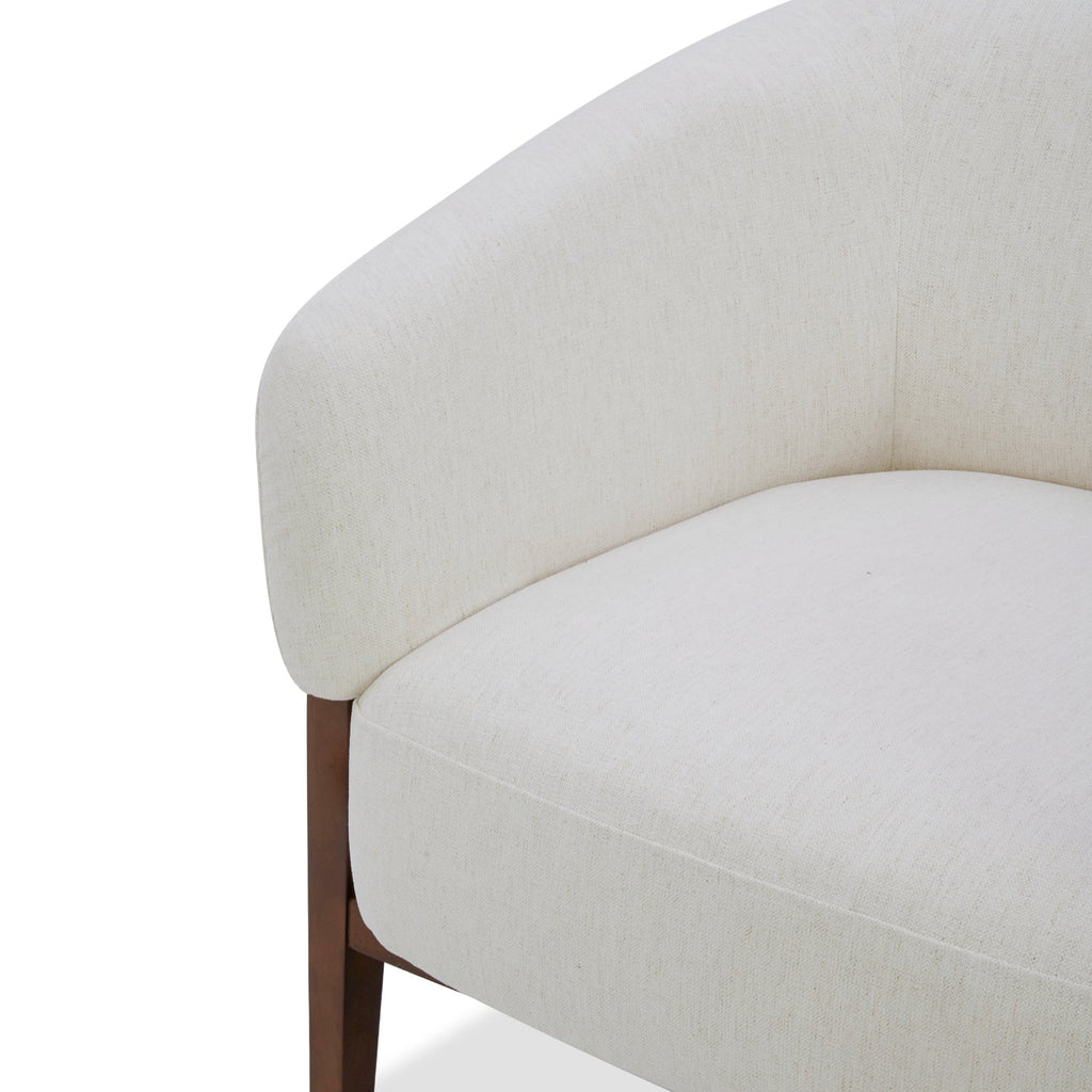 Accent Lounge Chair in Snow Performance Fabric - Wood Base