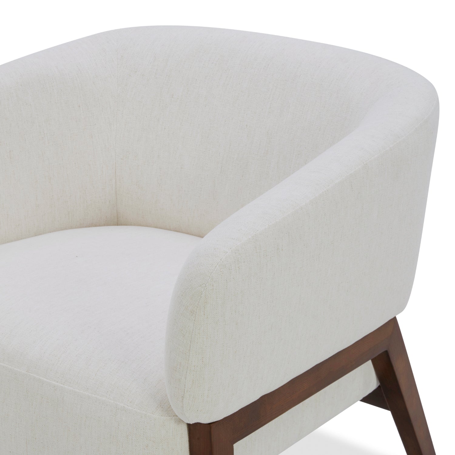 Accent Lounge Chair in Snow Performance Fabric - Wood Base