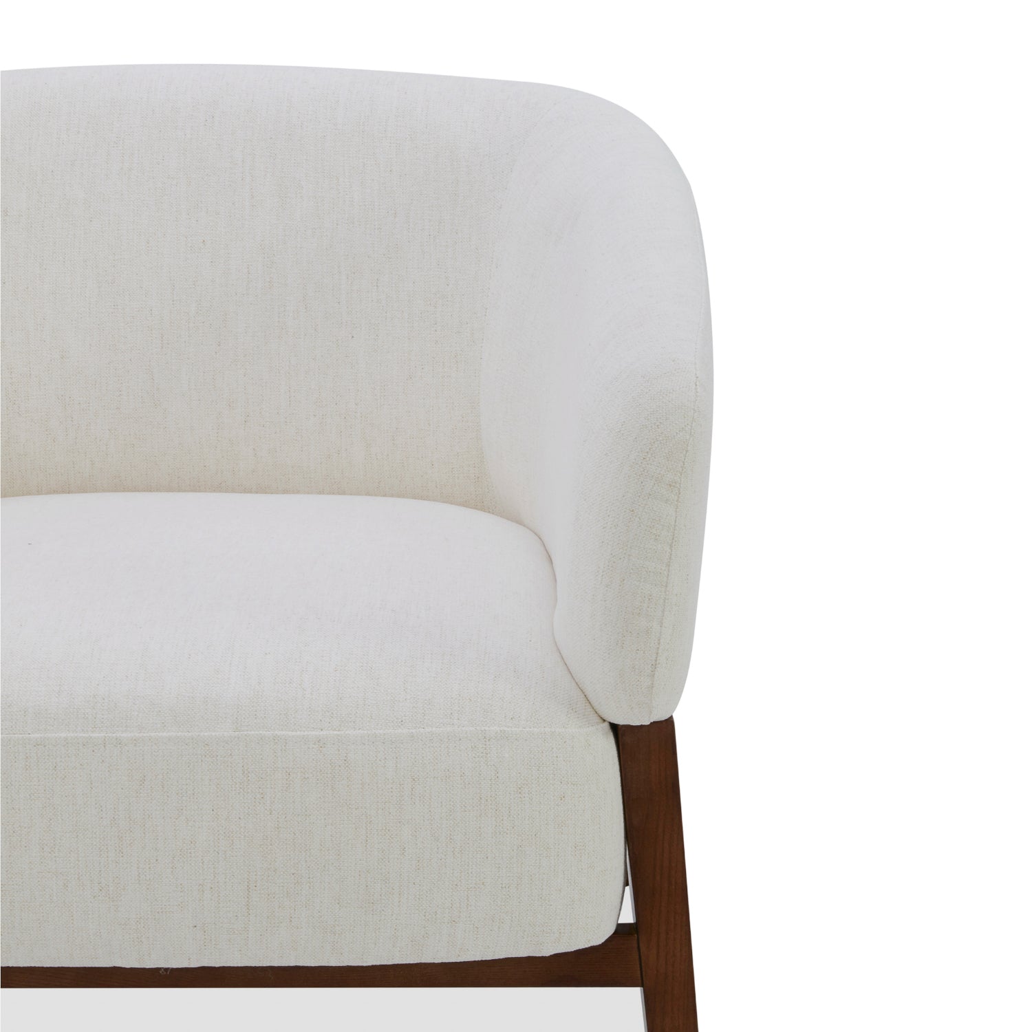 Accent Lounge Chair in Snow Performance Fabric - Wood Base