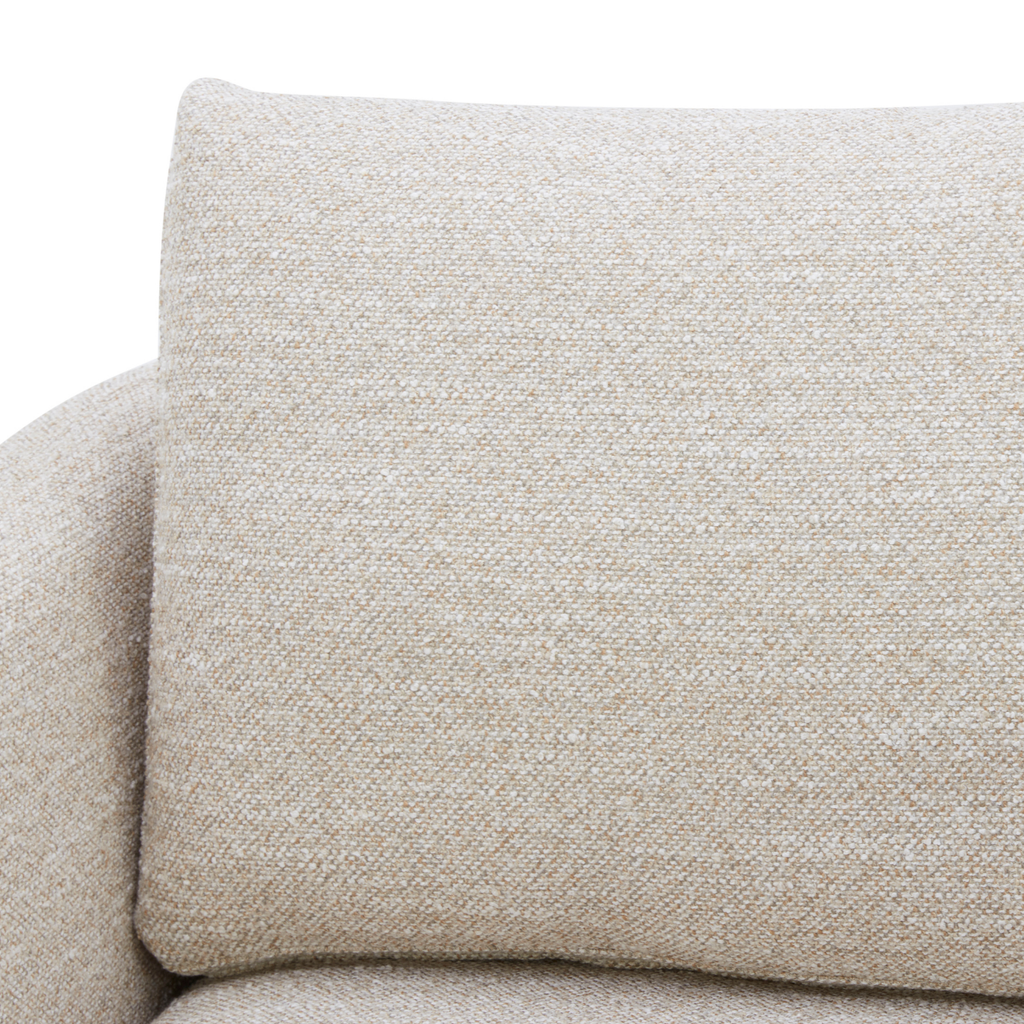 Compact Swivel Lounge Chair in Sand Fabric - Wood Frame, High-Density Foam
