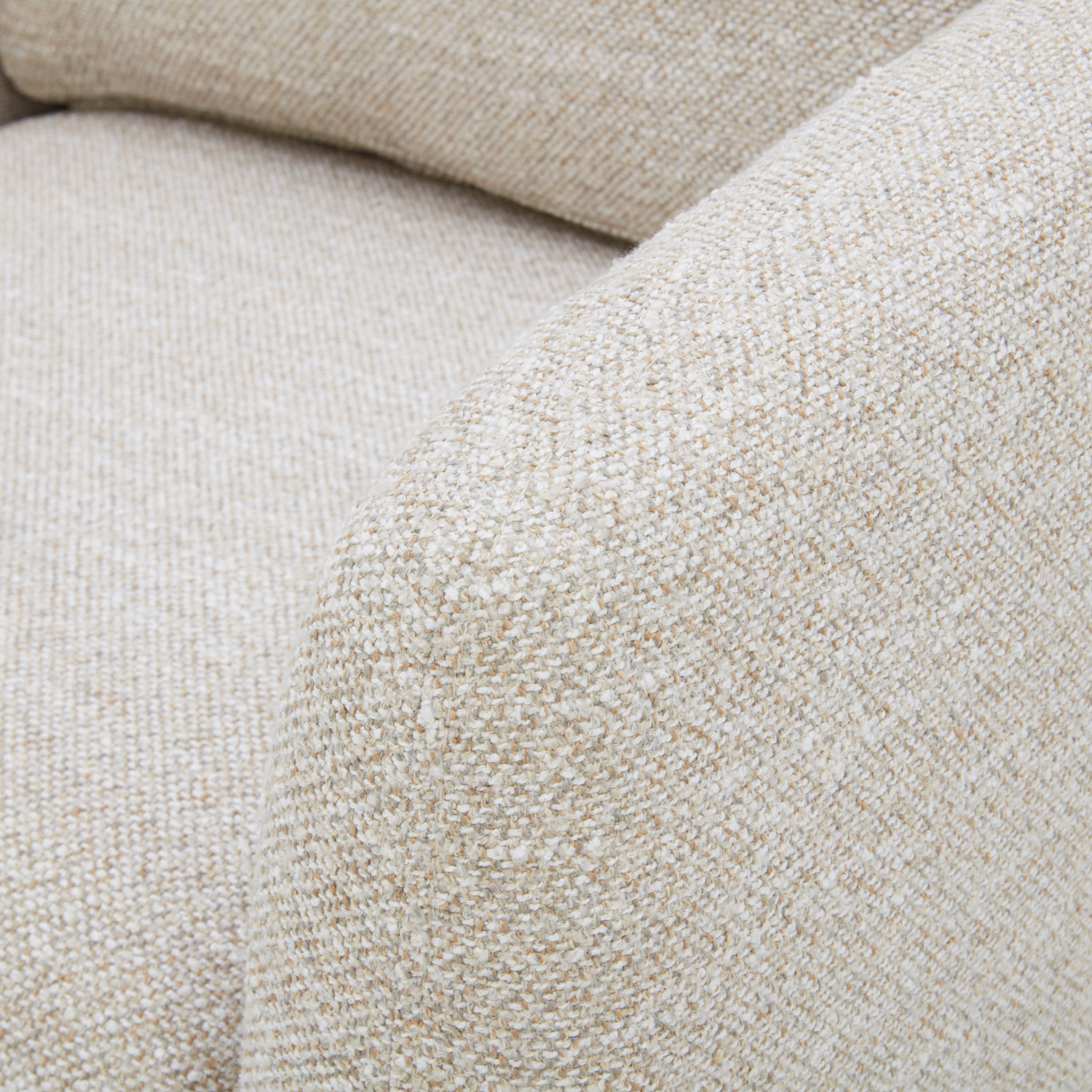 Compact Swivel Lounge Chair in Sand Fabric - Wood Frame, High-Density Foam