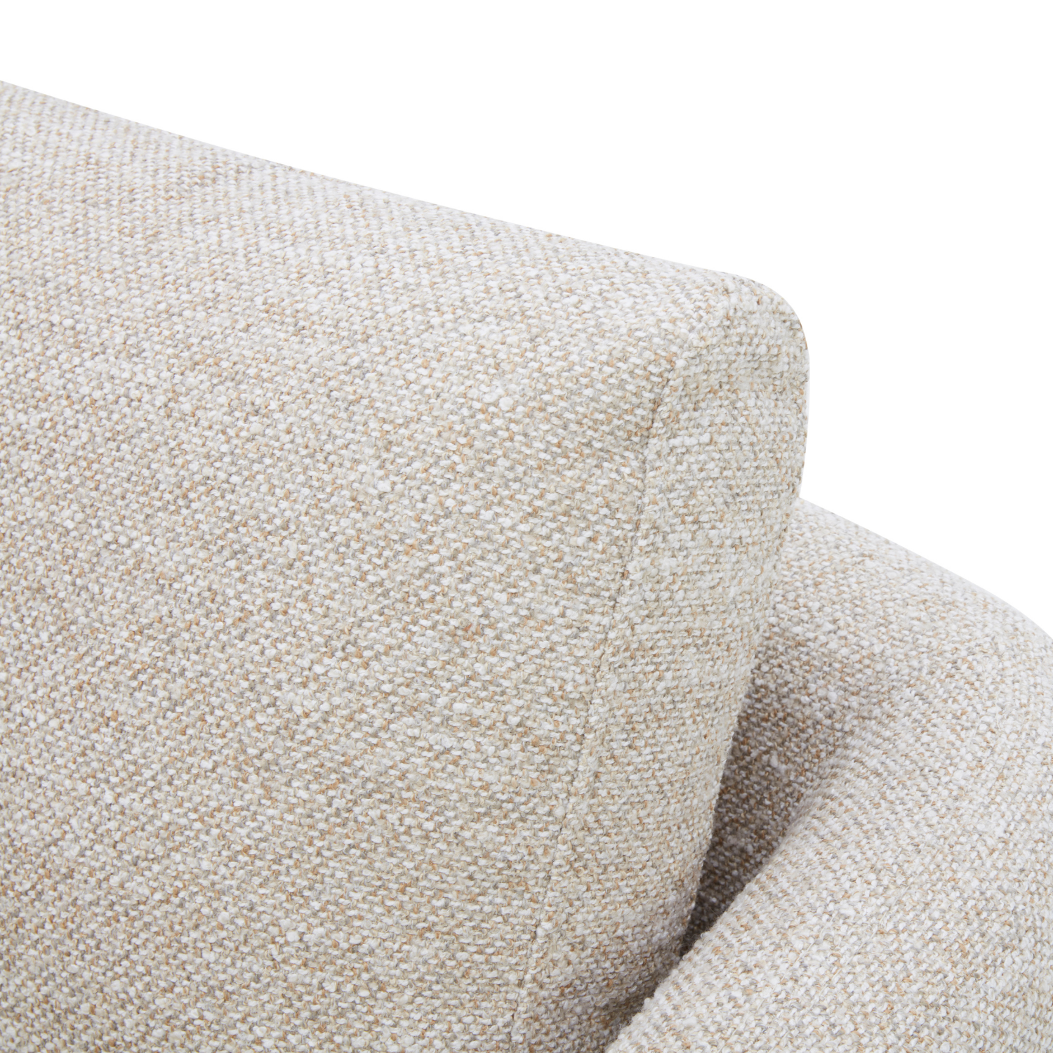 Compact Swivel Lounge Chair in Sand Fabric - Wood Frame, High-Density Foam