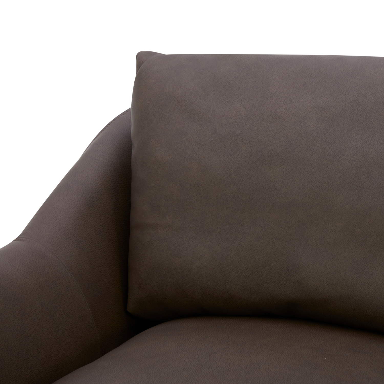 Swivel Lounge Chair in Chocolate Leather - Structured Silhouette, Wood Frame