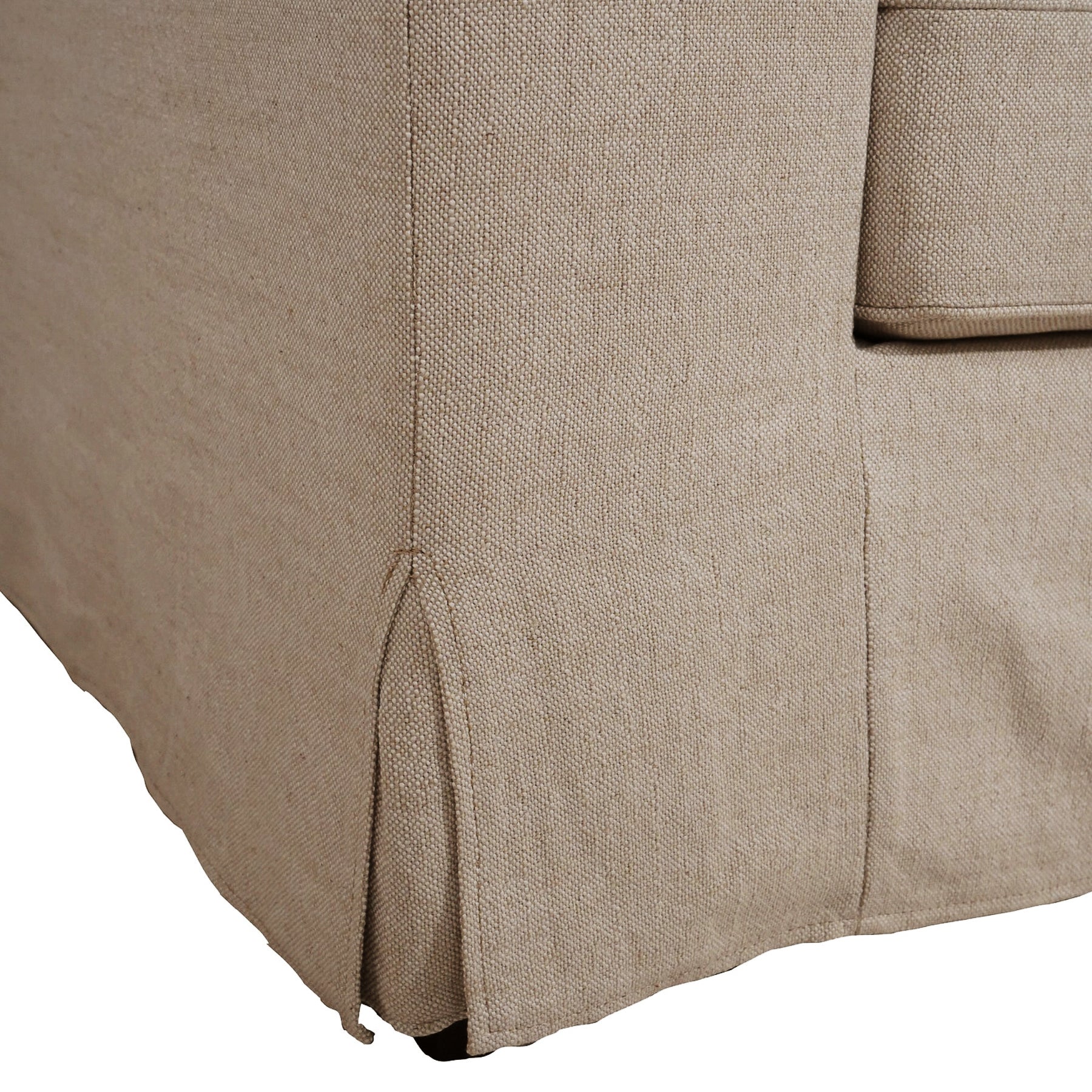 Slipcover Lounge Chair in Brown Linen Blend - Track Arms, Removable Cover
