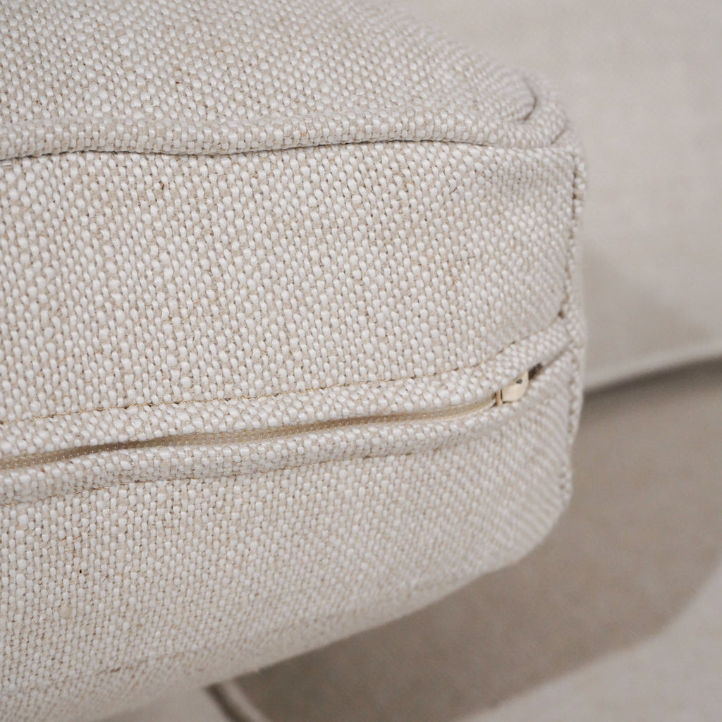 Slipcover Lounge Chair in Natural Linen Blend - Track Arms, Removable Cover
