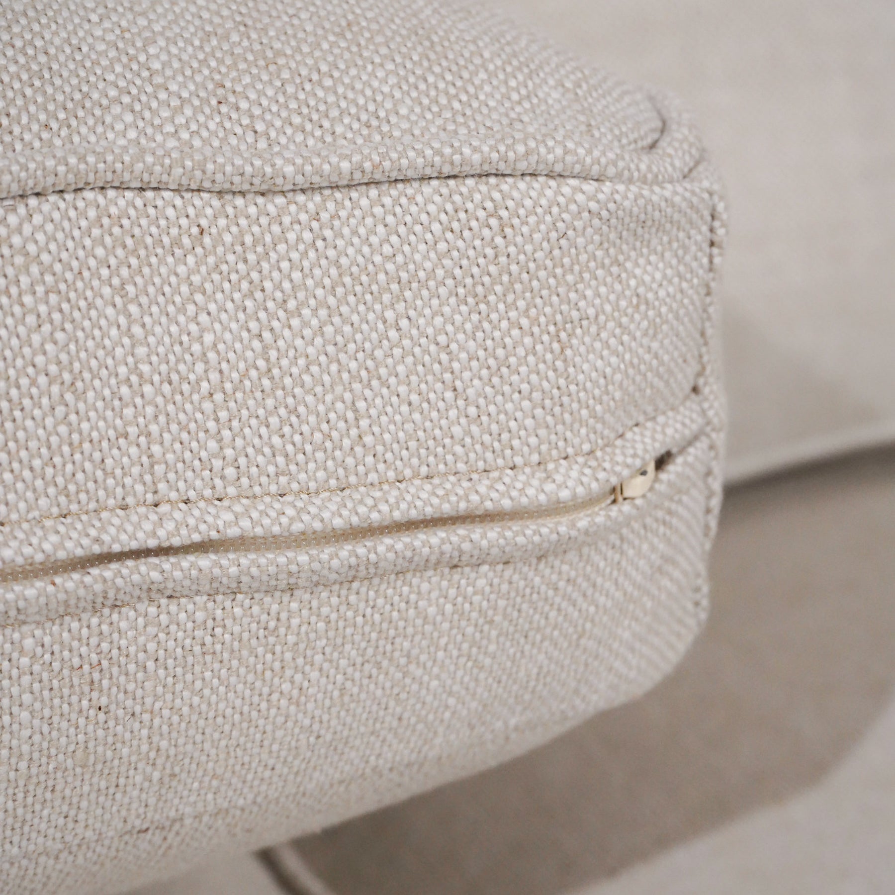 Slipcover Lounge Chair in Natural Linen Blend - Track Arms, Removable Cover