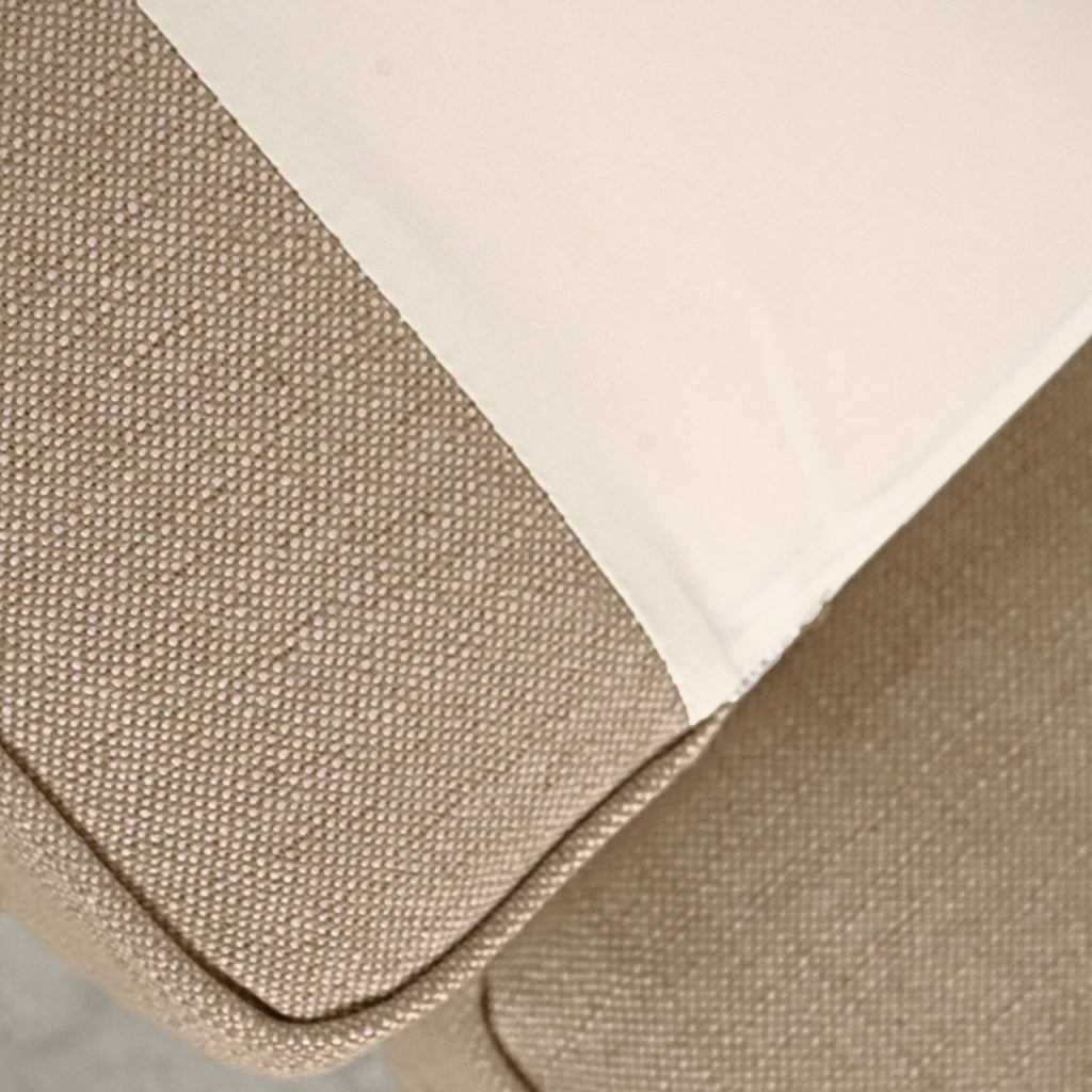 Slipcover Lounge Chair in Brown Linen Blend - Track Arms, Removable Cover