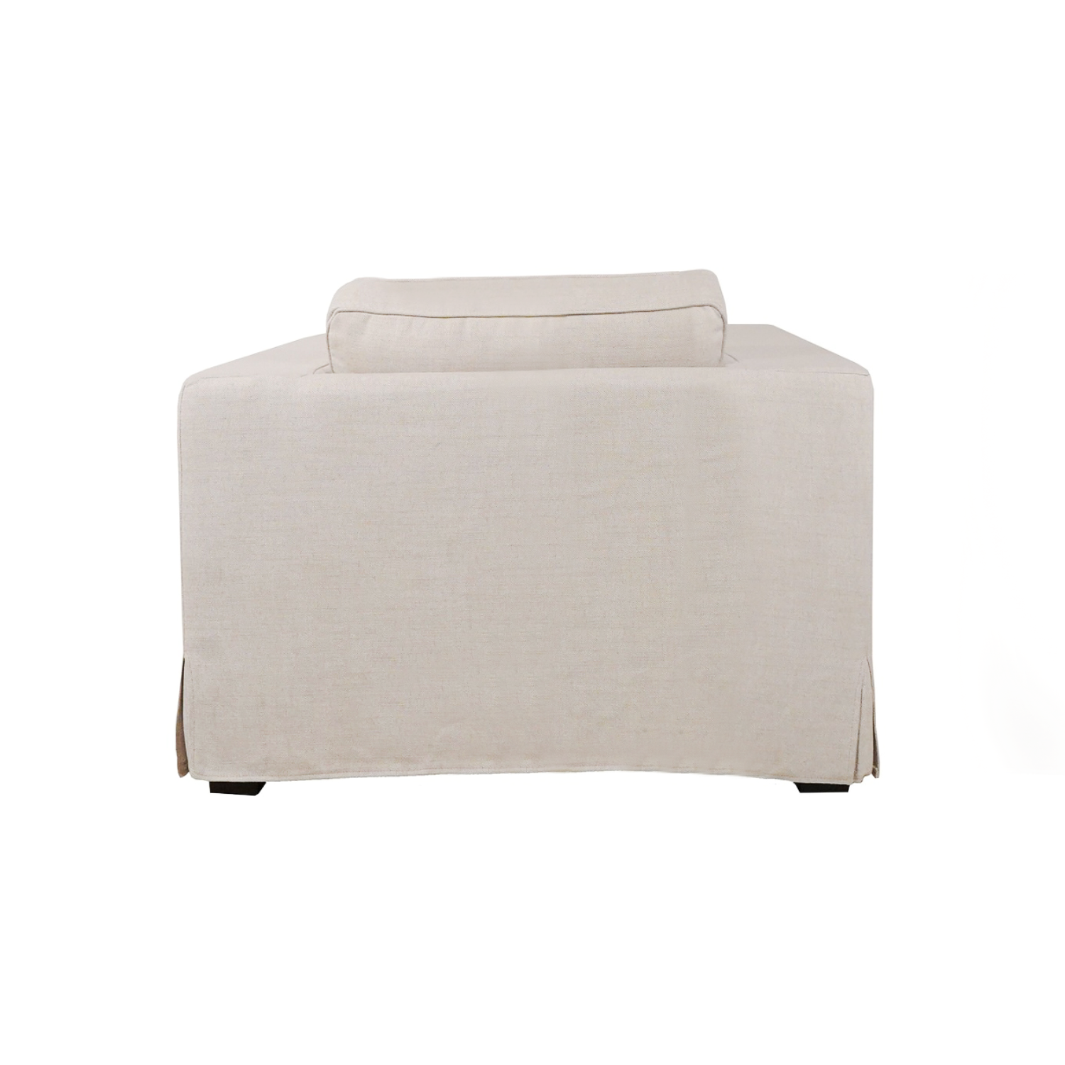 Slipcover Lounge Chair in Natural Linen Blend - Track Arms, Removable Cover