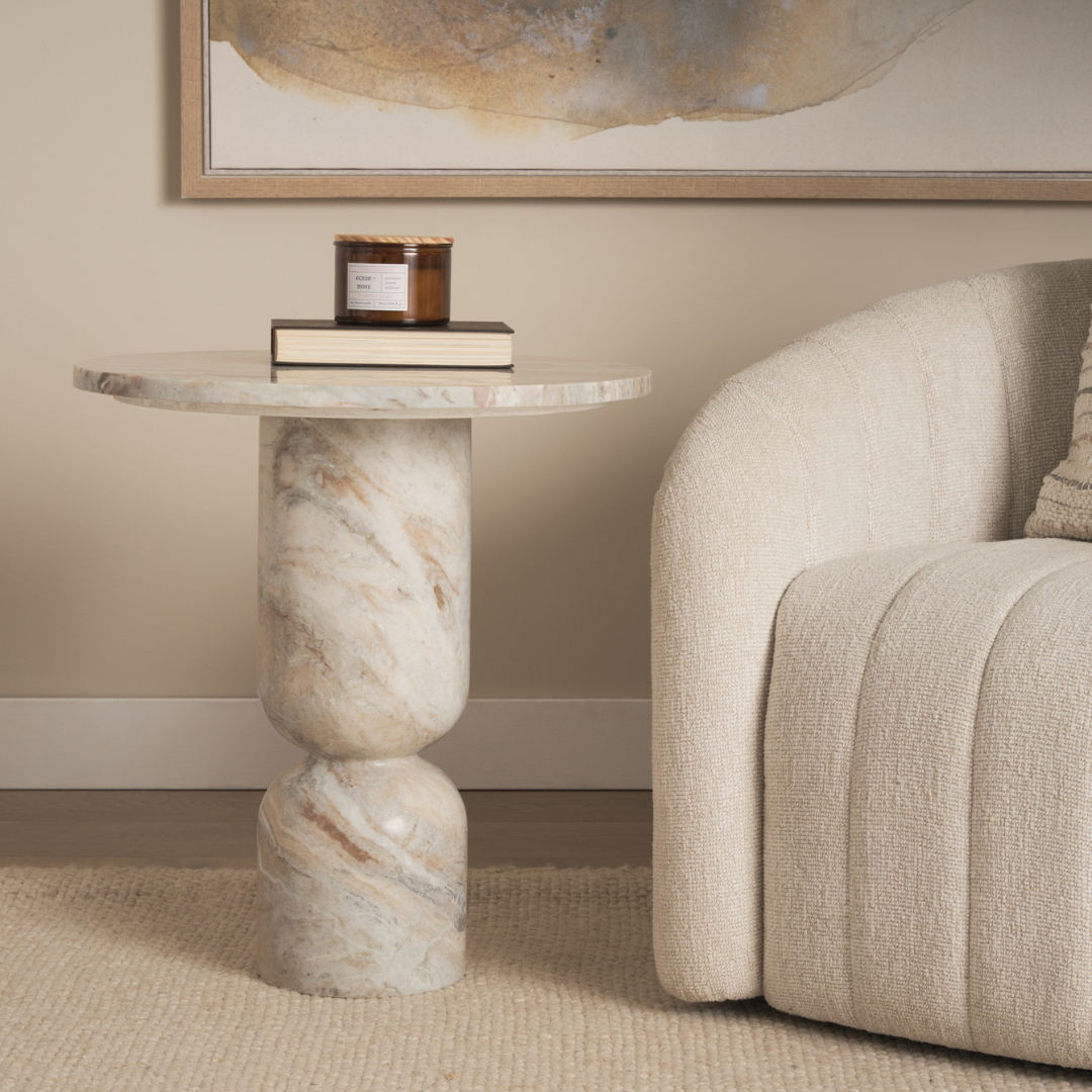 Wool Sheepskin Bench in Taupe - Natural Oak Legs