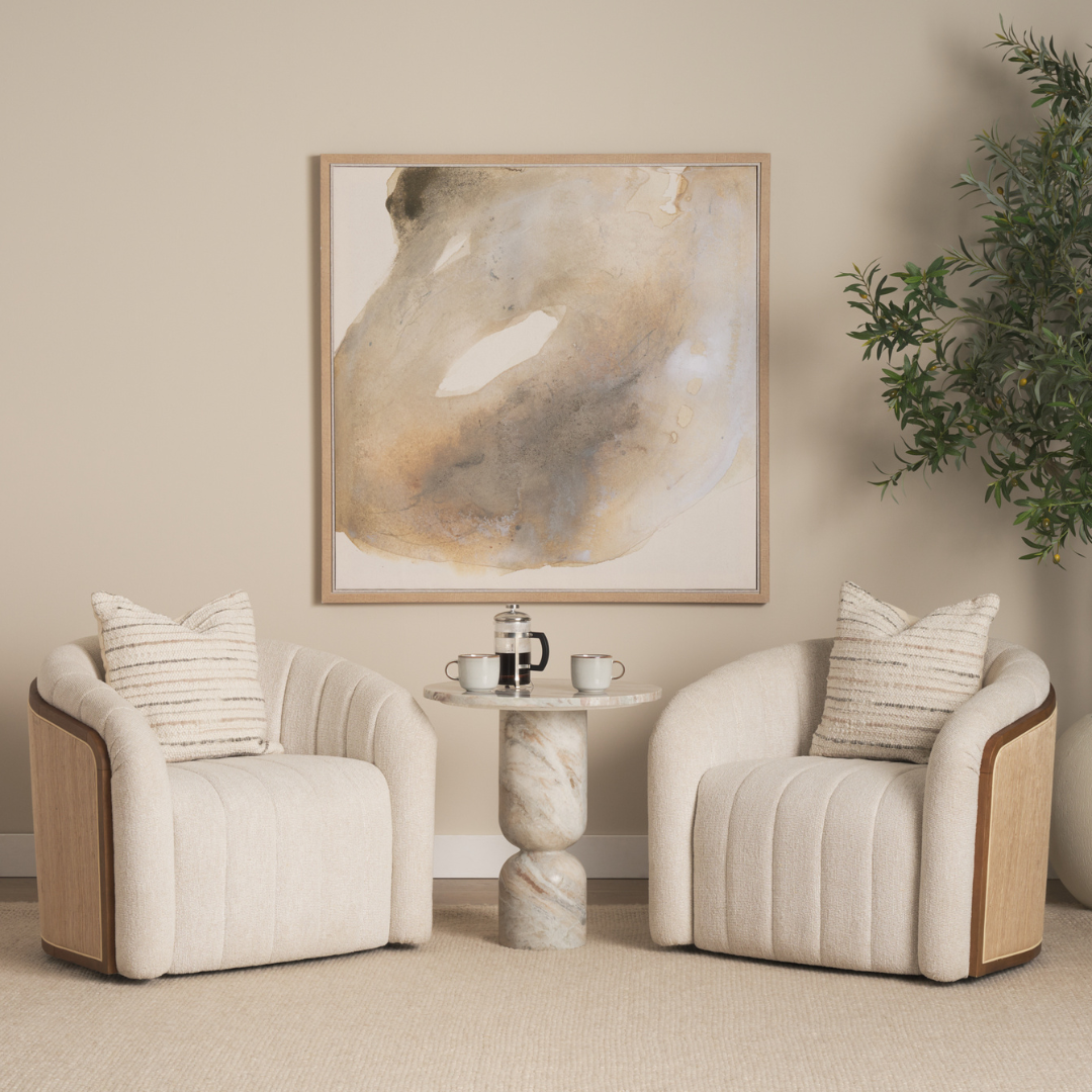 Wool Sheepskin Bench in Taupe - Natural Oak Legs