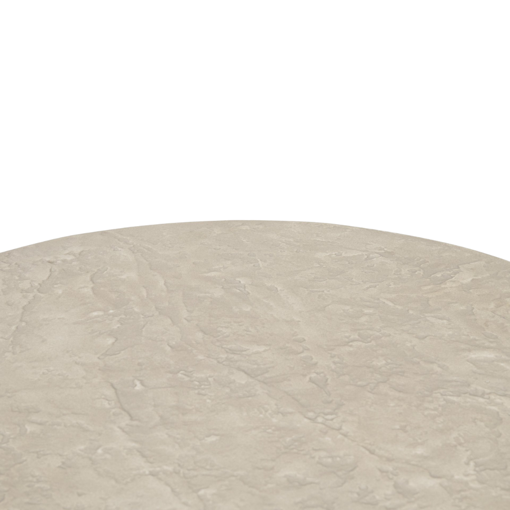 Concrete Drum Side Table - Pale Stone Finish, Fiberglass Reinforced, Indoor