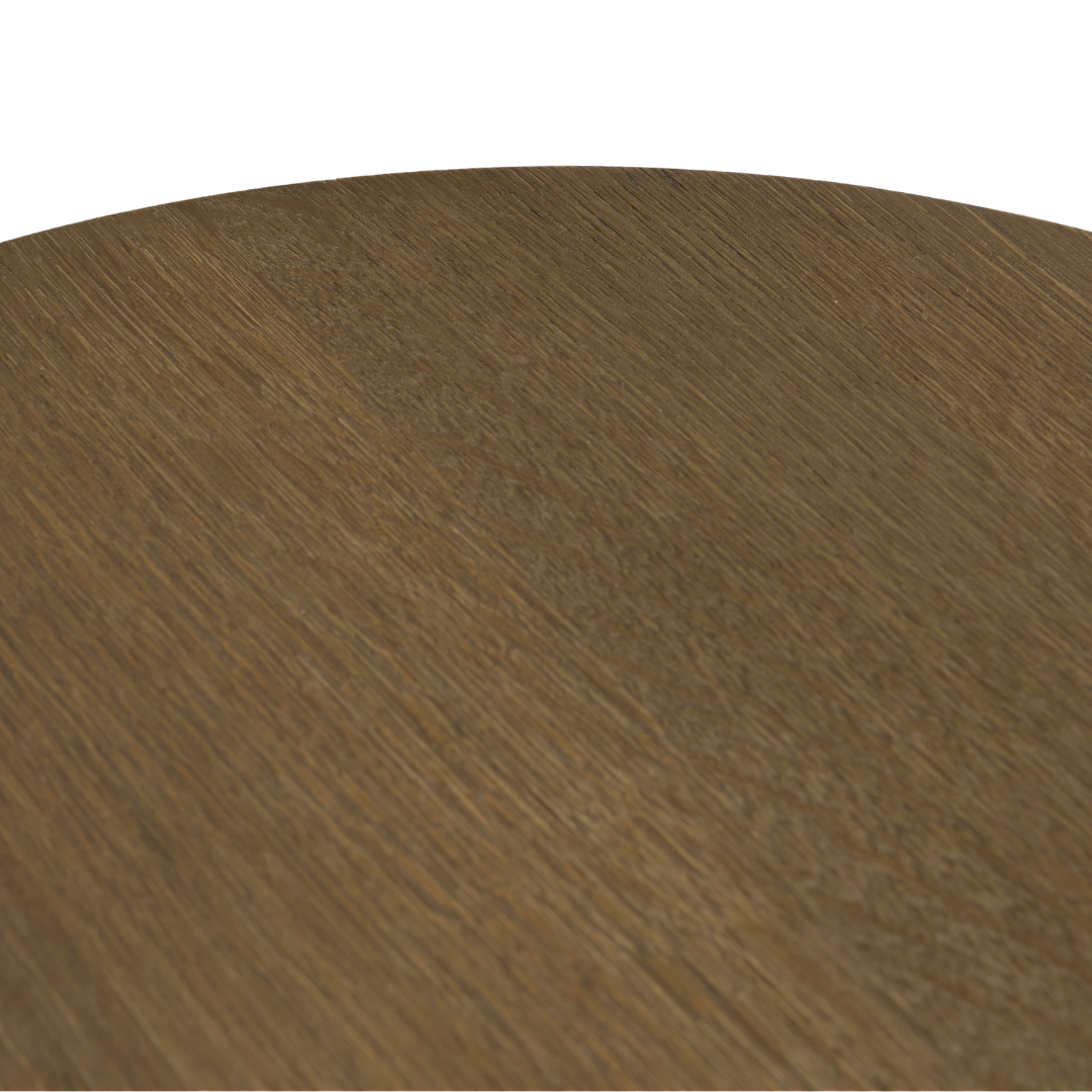 Sculptural Teak Coffee Table - Oval Top, Asymmetrical Base, Natural Grain