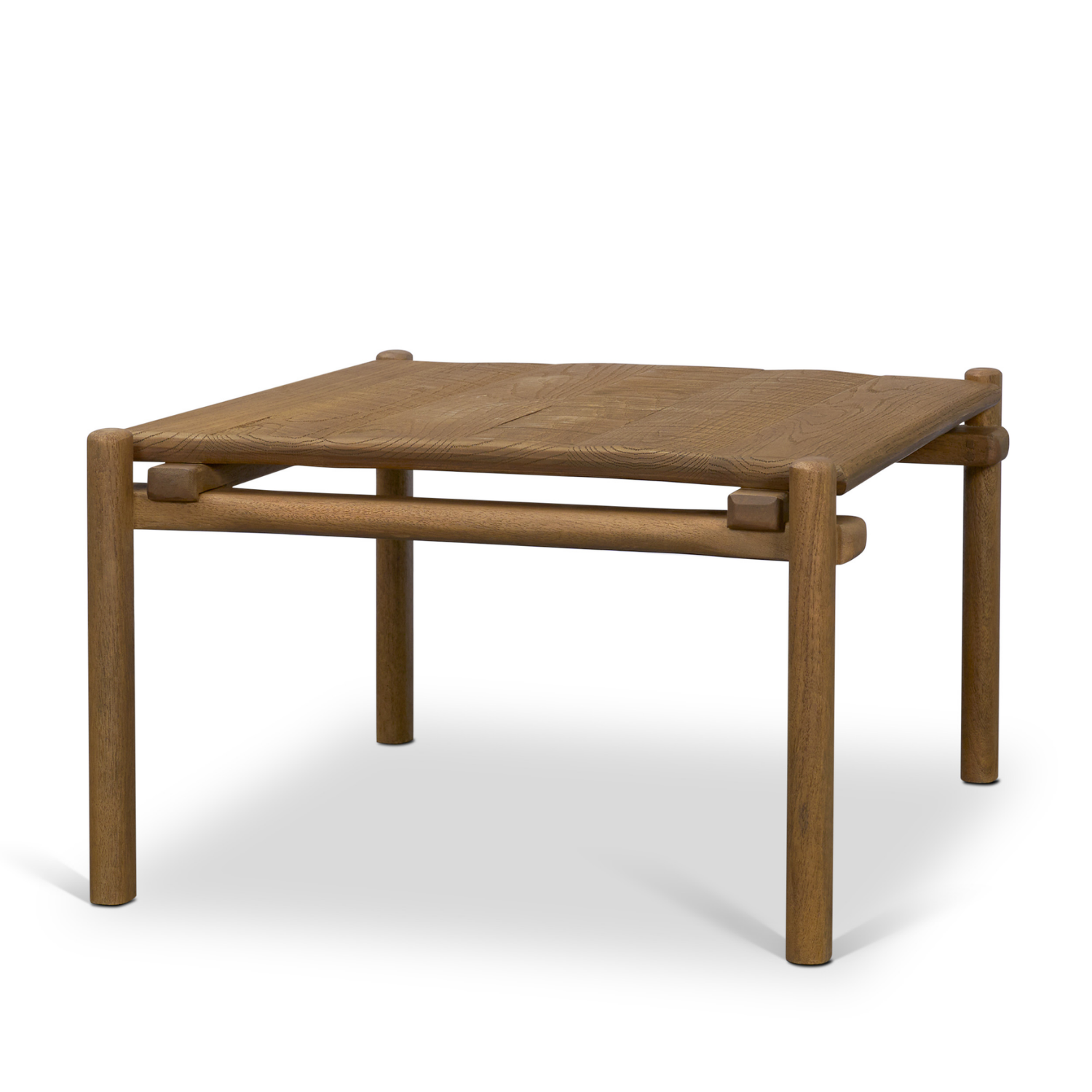 Square Oak Coffee Table in Natural Finish - Visible Grain, Minimalist Design