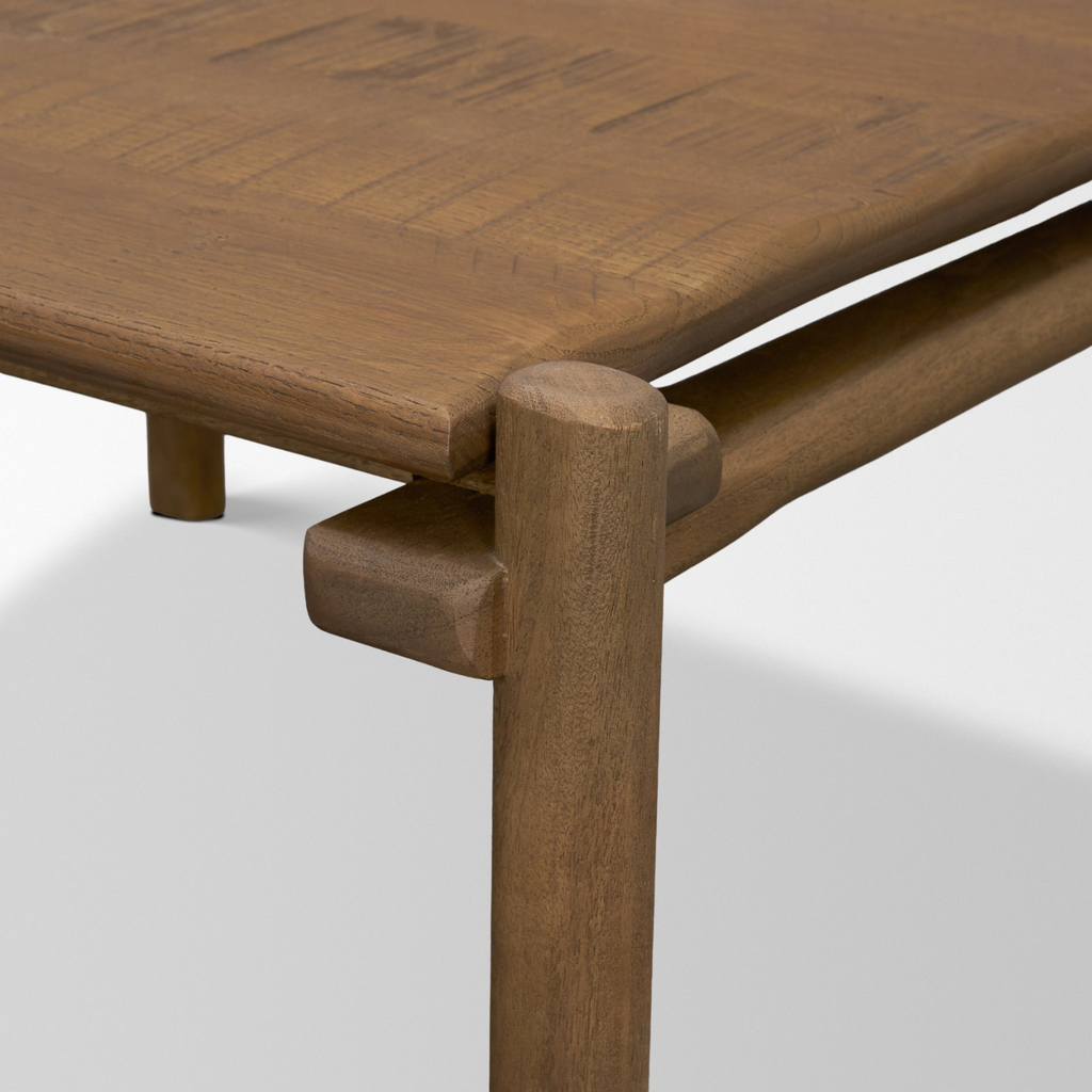 Square Oak Coffee Table in Natural Finish - Visible Grain, Minimalist Design