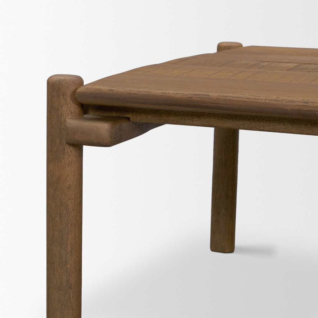 Square Oak Coffee Table in Natural Finish - Visible Grain, Minimalist Design
