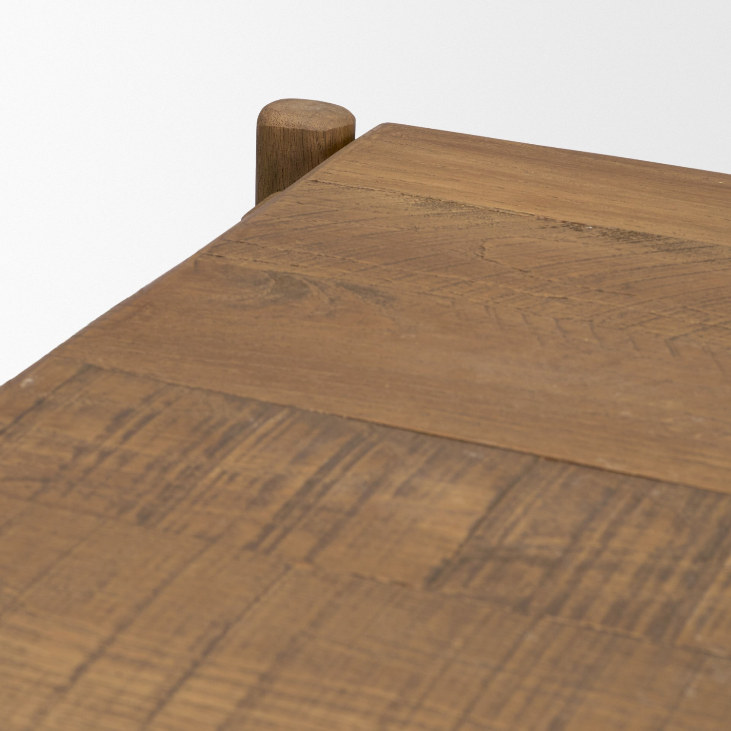 Square Oak Coffee Table in Natural Finish - Visible Grain, Minimalist Design