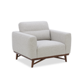 Mid-Century Accent Lounge Chair in Birch Weave Polyester - Tapered Wood Legs