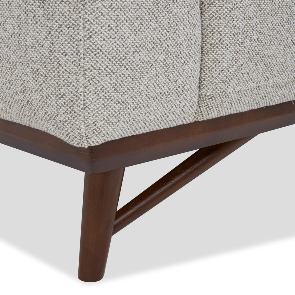 Mid-Century Accent Lounge Chair in Birch Weave Polyester - Tapered Wood Legs