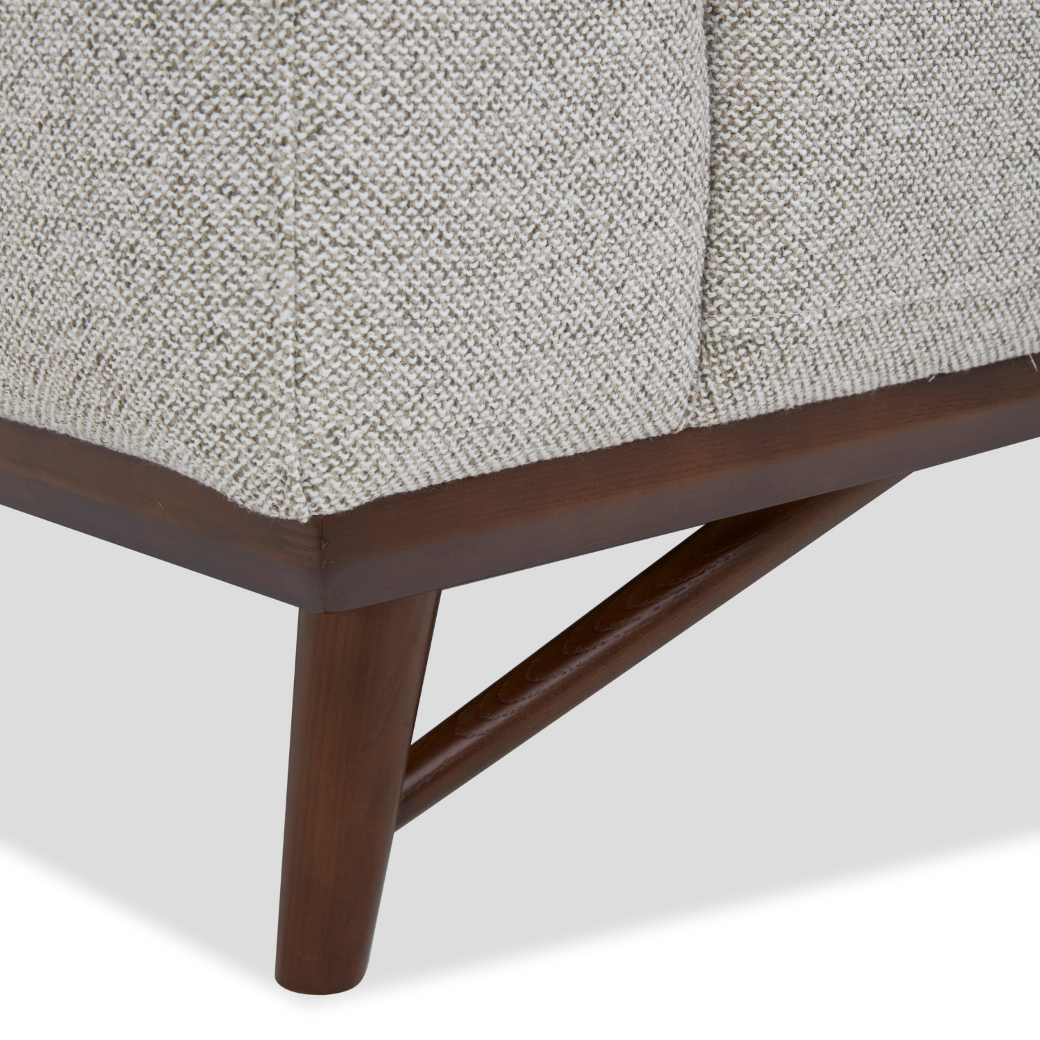Mid-Century Accent Lounge Chair in Birch Weave Polyester - Tapered Wood Legs