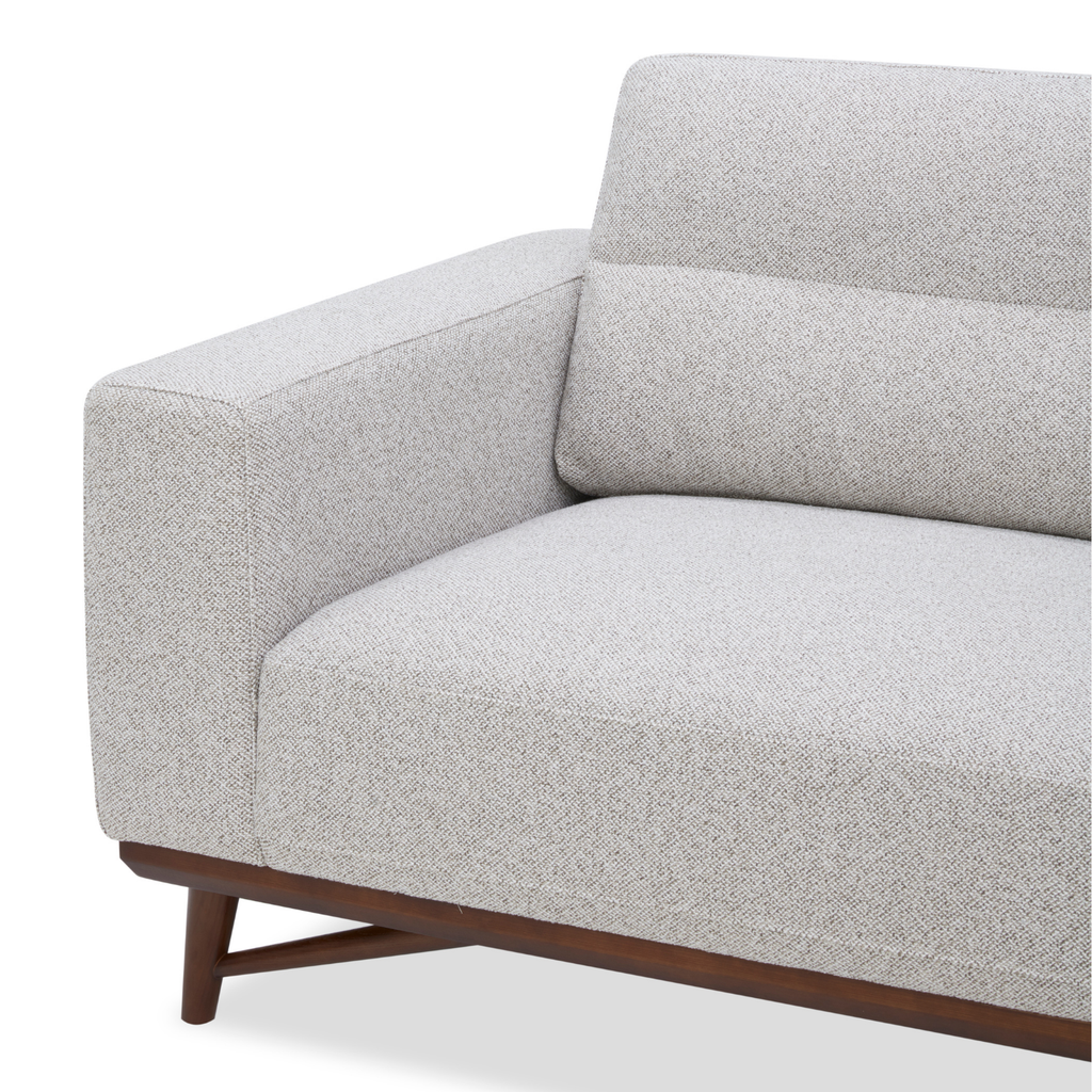 Mid-Century Accent Lounge Chair in Birch Weave Polyester - Tapered Wood Legs