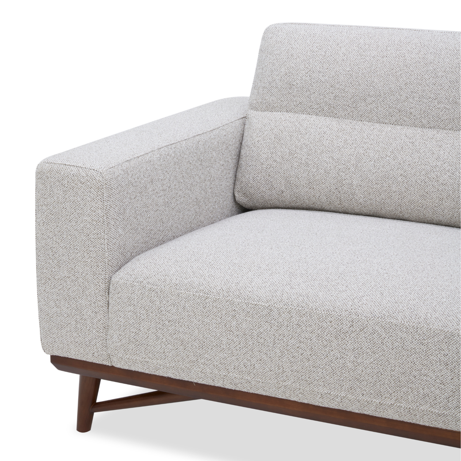 Mid-Century Accent Lounge Chair in Birch Weave Polyester - Tapered Wood Legs