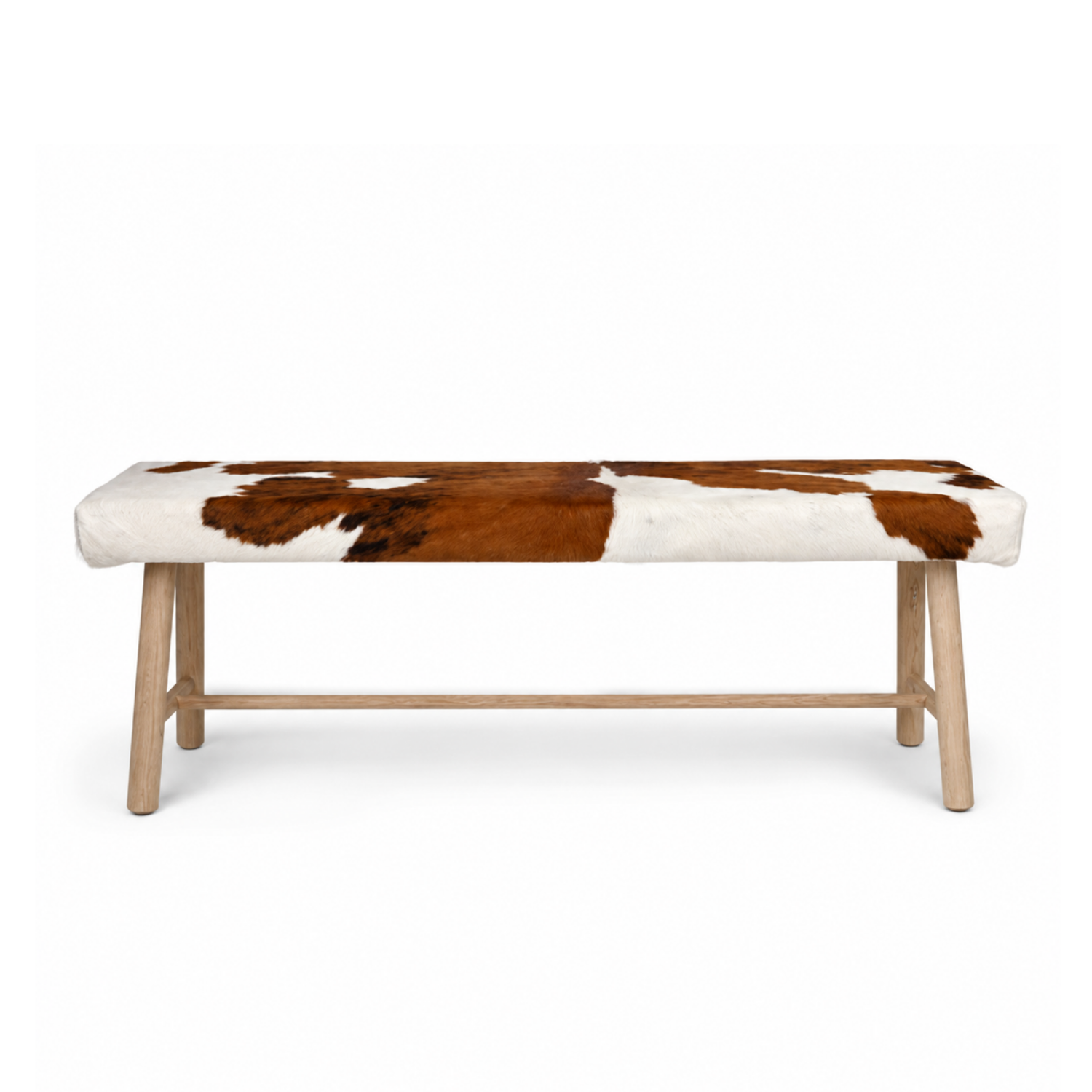 Arch-Inspired Upholstered Bench in Taupe - Concealed Black Base, Padded Seat