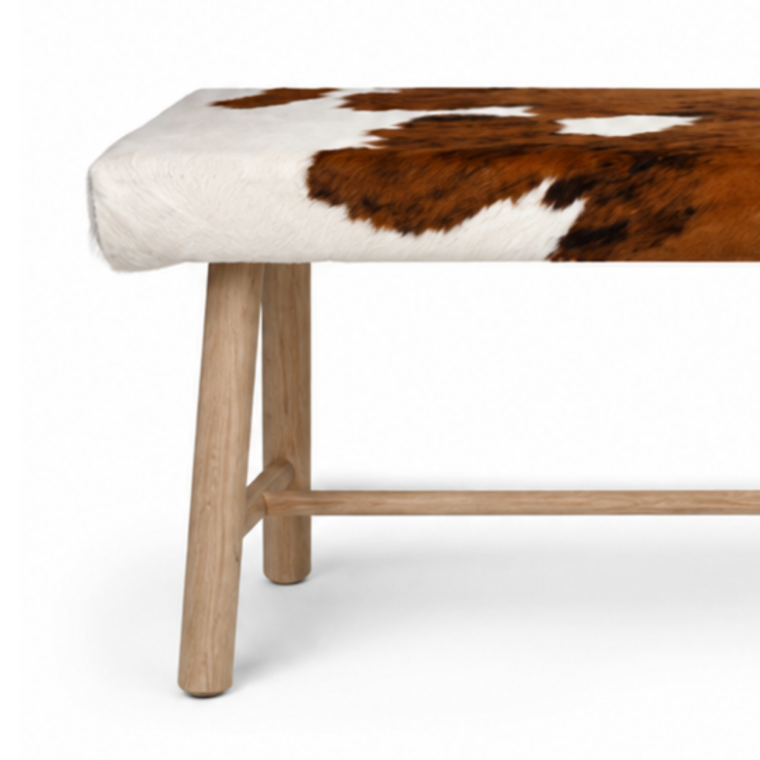 Arch-Inspired Upholstered Bench in Taupe - Concealed Black Base, Padded Seat