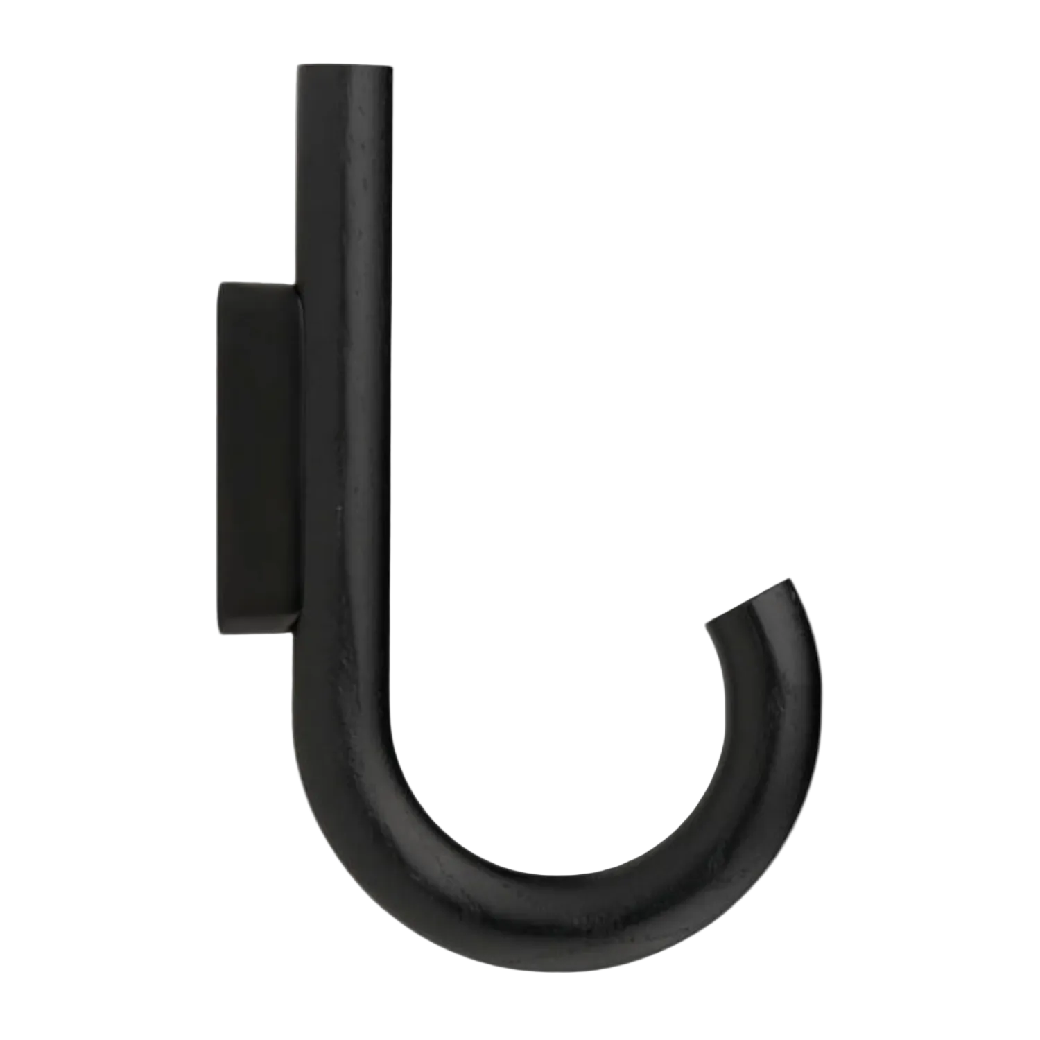 J-Curve Wall Hook in Black - Umbrella-Inspired Design, Multi-Room Use