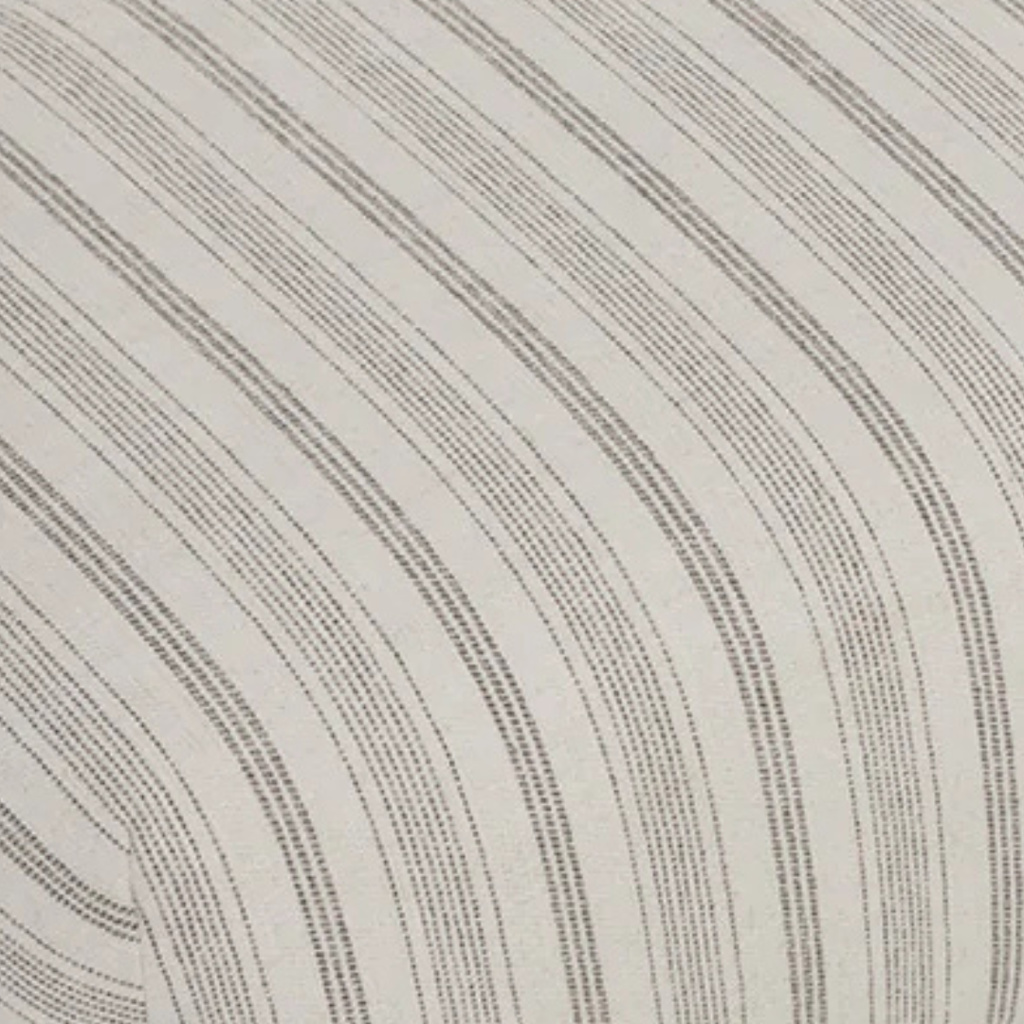 Channel-Stitched Upholstered Bench in Ivory - Rounded Silhouette, Polyester