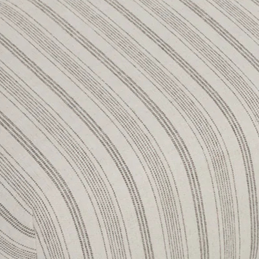 Channel-Stitched Upholstered Bench in Ivory - Rounded Silhouette, Polyester
