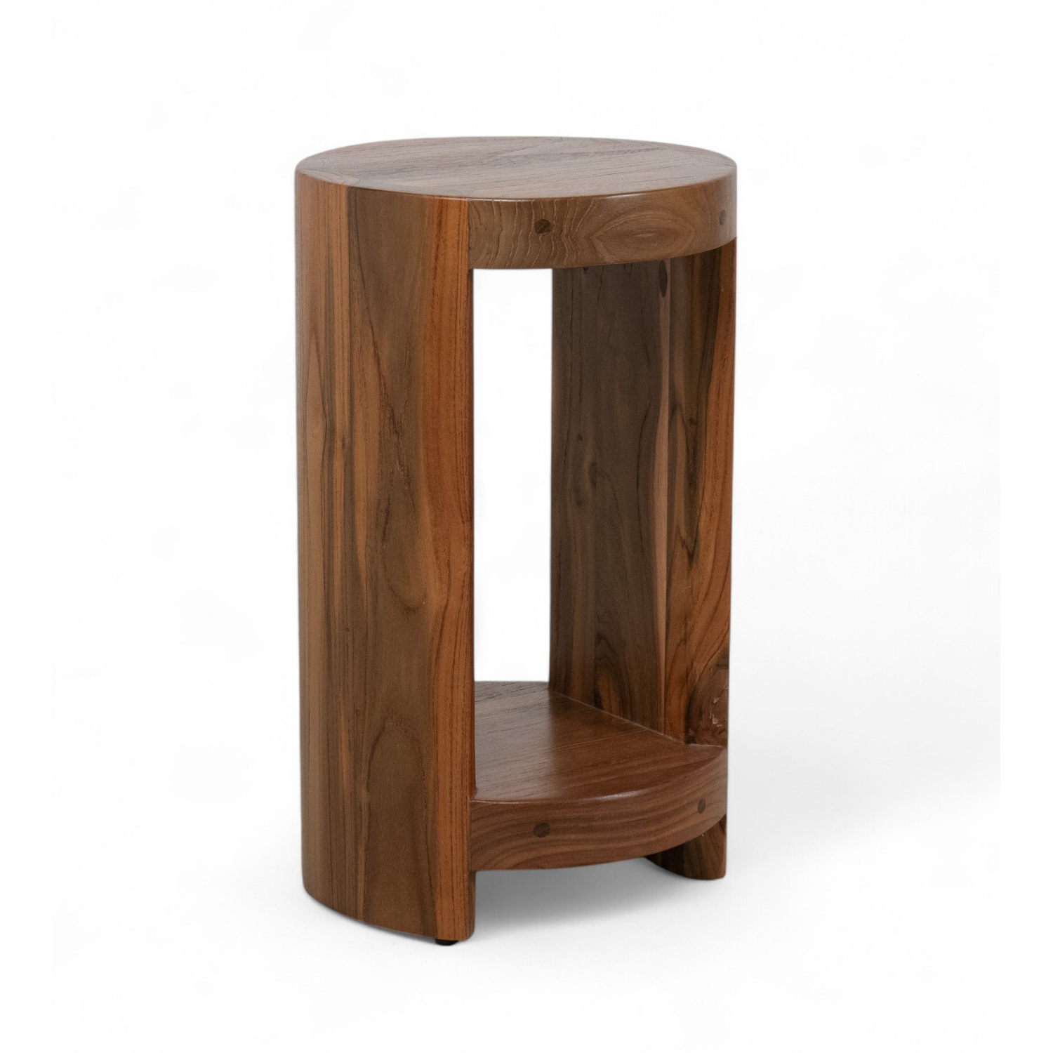Genuine Cowhide Bench in Brown & White - Solid Oak Legs