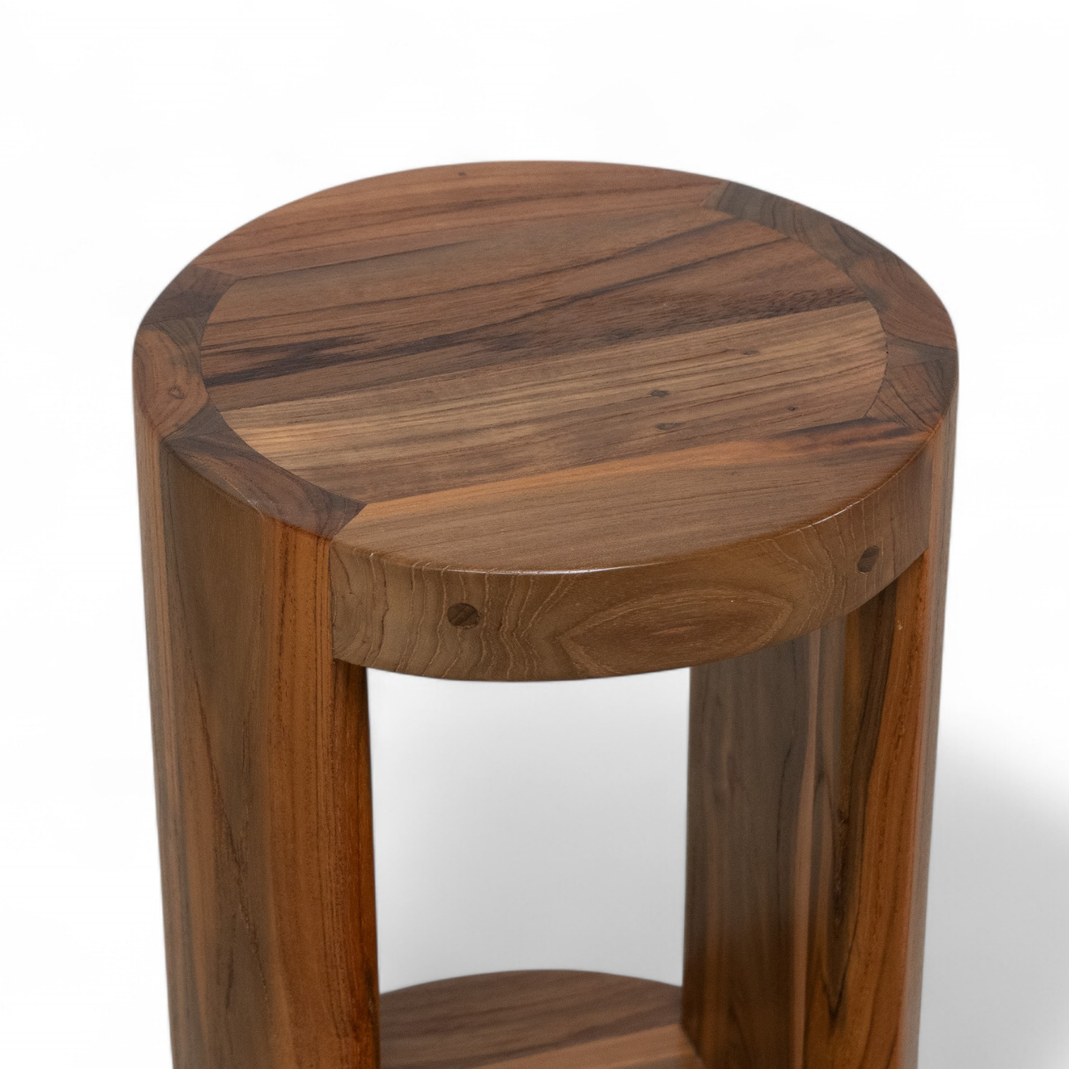Genuine Cowhide Bench in Brown & White - Solid Oak Legs